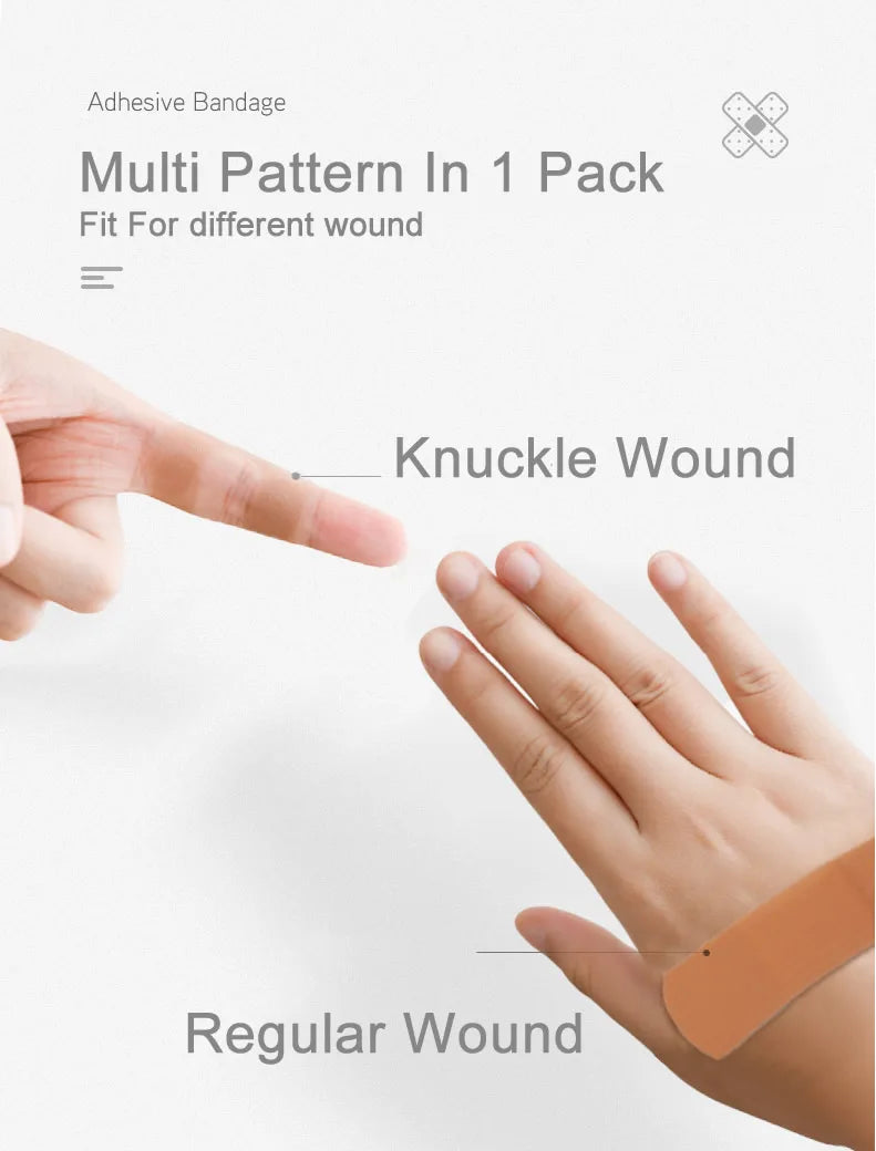 100Pcs Waterproof Band-Aids – Multi-Size Anti-Bacterial First Aid Bandages for Home & Travel